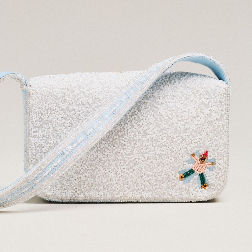 ANTHROPOLOGIE The Fiona Beaded Bag:  Winter Icon Edition - Snow Angels / NWT - Picture 3 of 4
